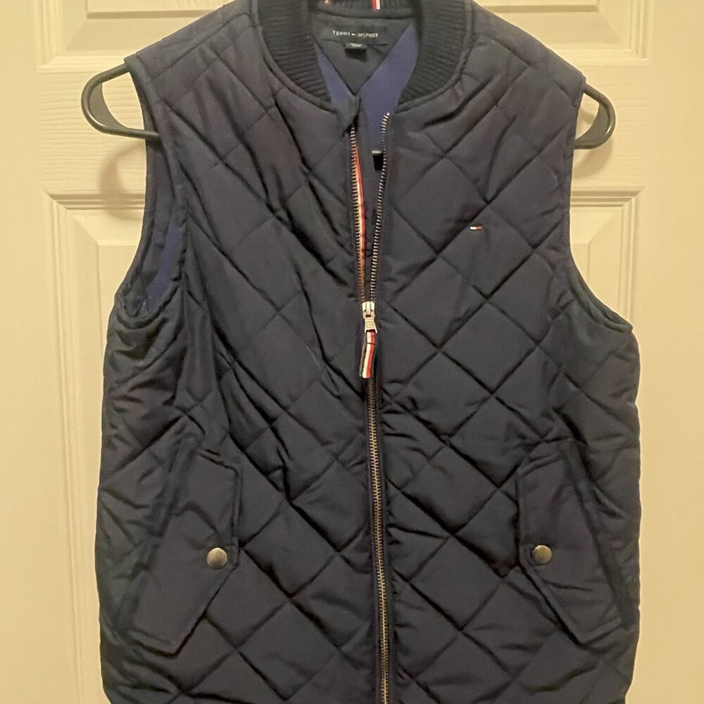 Tommy Hilfiger Women's Navy Quilted Vest Size Large
